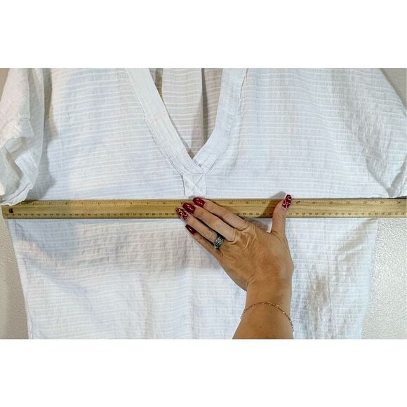 Marine Layer Sheer Lightweight Bali White Shadow Stripe Tunic Women's Large - Picture 11 of 12